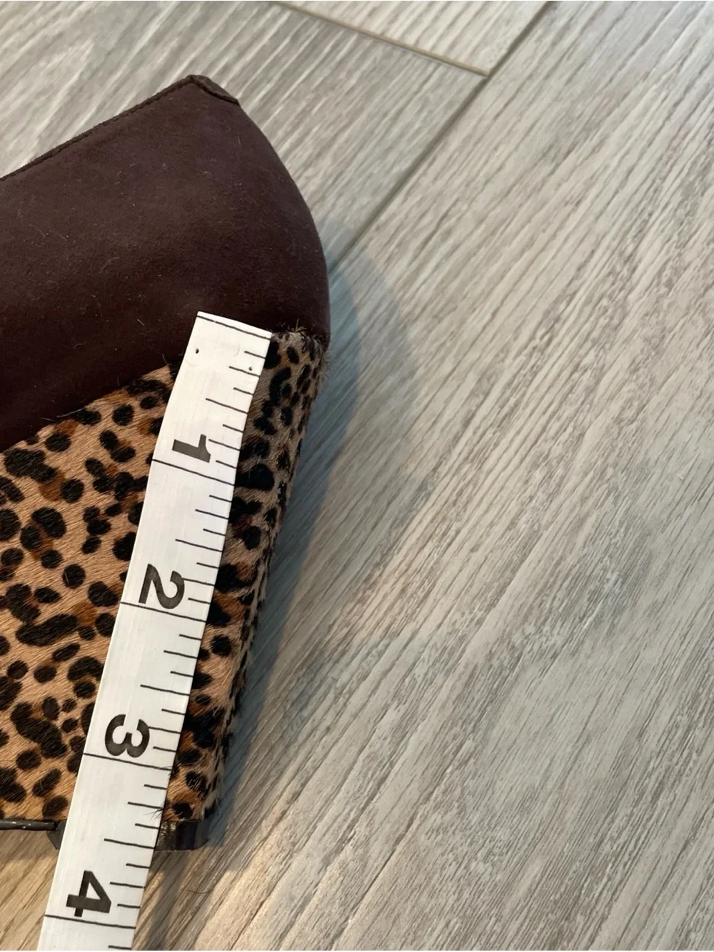 Nine West Brown Suede Wedges (6.5) with Leopard-Print Heel